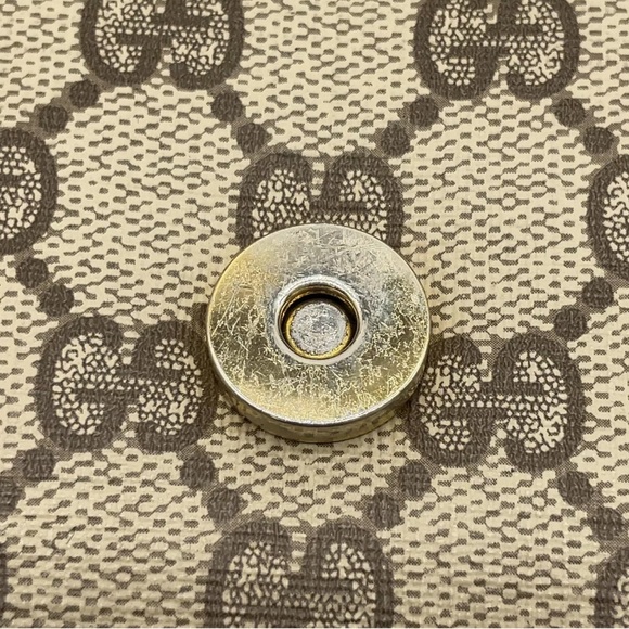 GUCCI GG Supreme Horse Bit Brown Clutch & Crossbody Bag Two Tone Hardware EUC - Picture 9 of 16